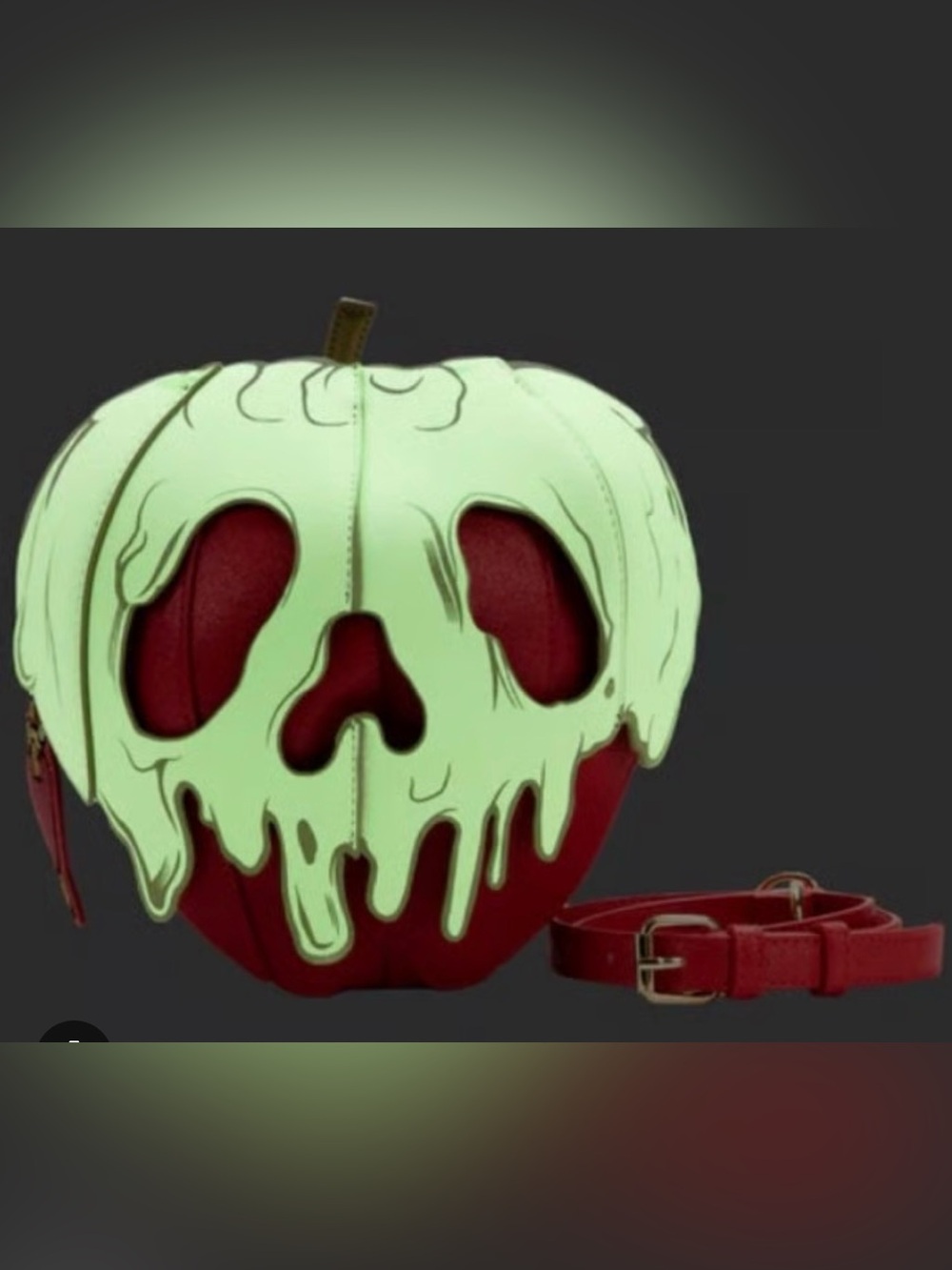 Loungefly Stitch Shoppe Snow White Poison Apple Crossbody Bag purse Glow N Dark!